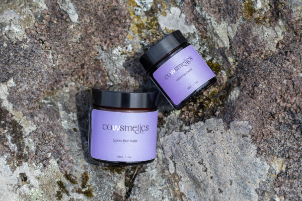Small and large tallow face balm